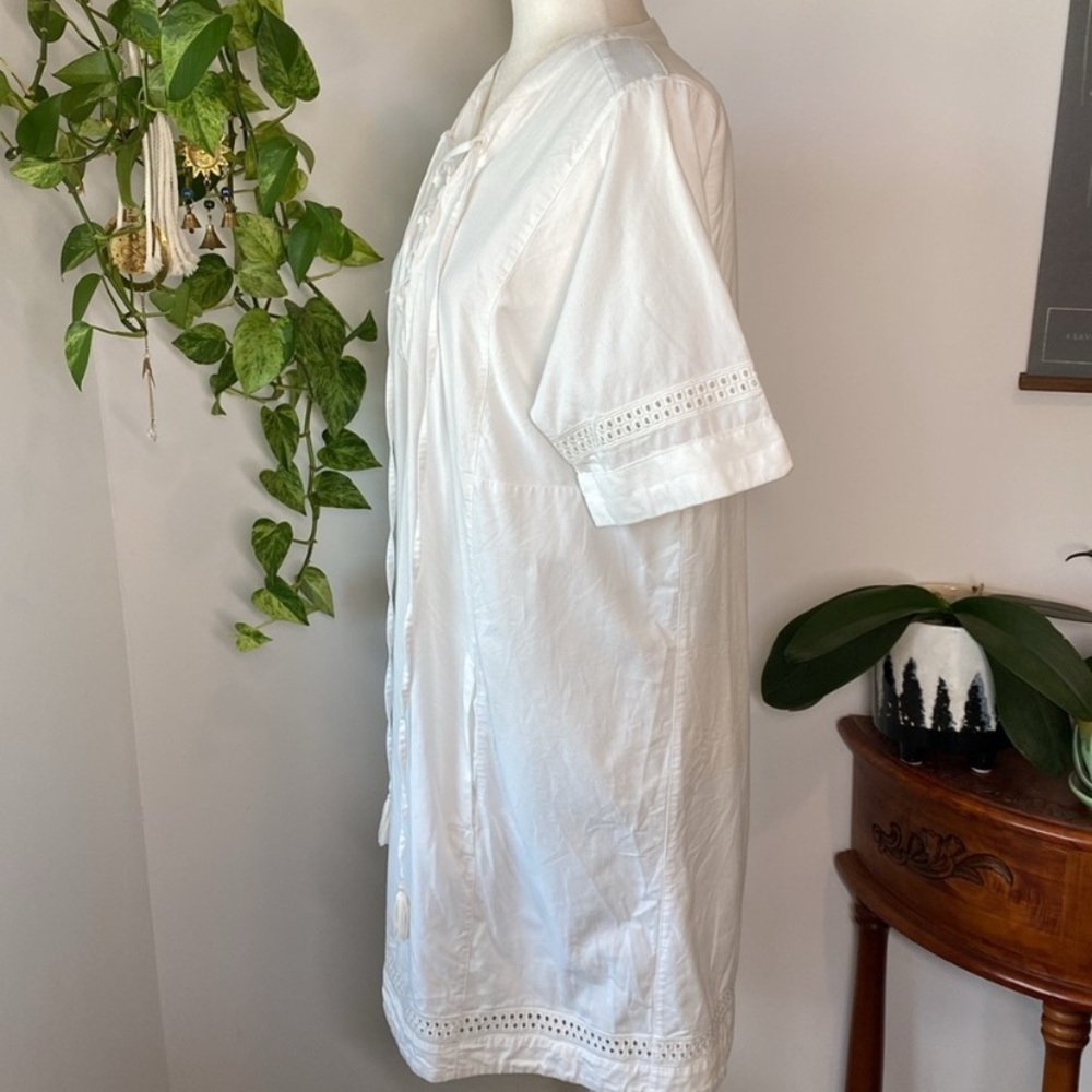 Madewell x Daryl K Beverly Lace Up Dress Pockets Tassels White Kerrigan Eyelet M - Picture 3 of 8